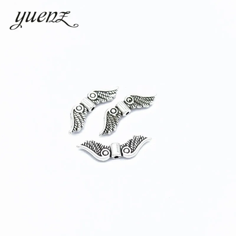 

YuenZ 20pcs 2 color Tibetan Silver Plated Pendant Antique wing Bead Charms Jewelry Making DIY Handmade Craft 24*7mm D424