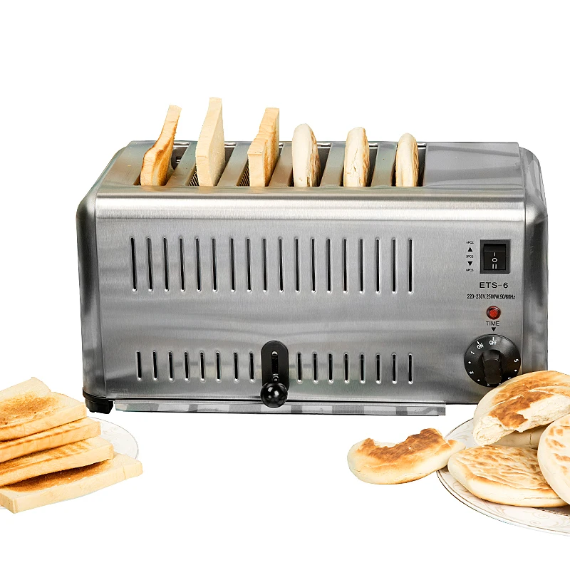 6 Slots Household Breakfast Toaster Commercial Assistant Full Stainlles Steel Toast Oven ETS-6 | Бытовая техника