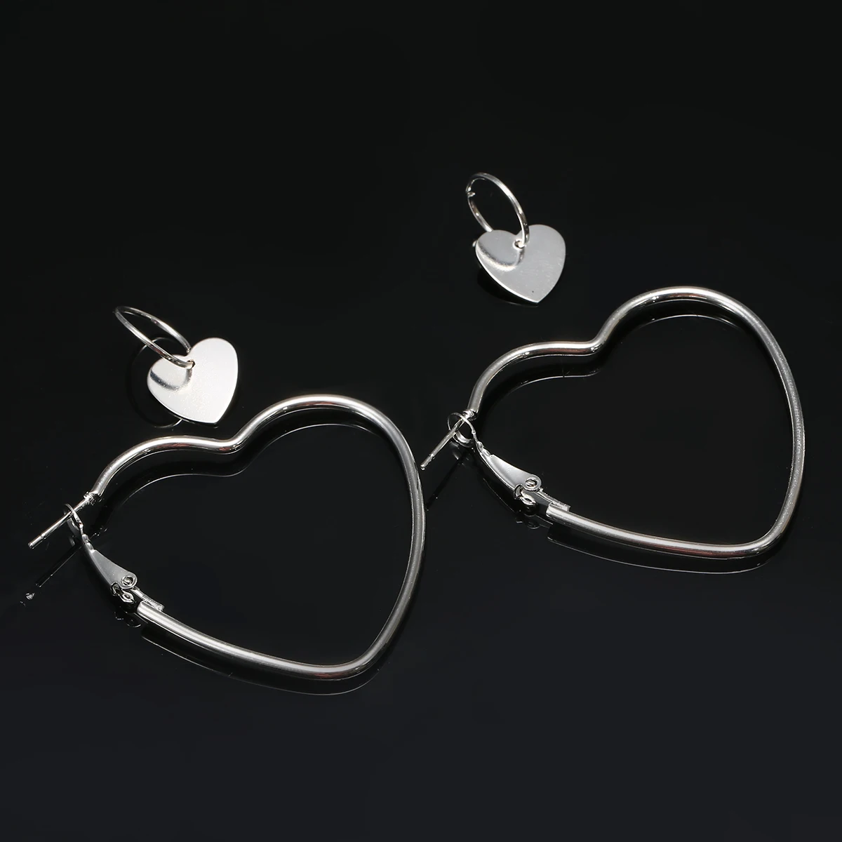 Shellhard богемные ювелирные изделия модные двойные сердца серьги-кольца в форме для