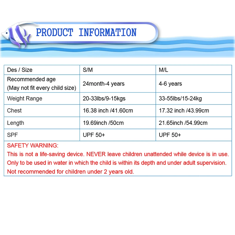 Спасательный жилет для детей от 2 до 6 лет Детская Спасательная куртка с принтом