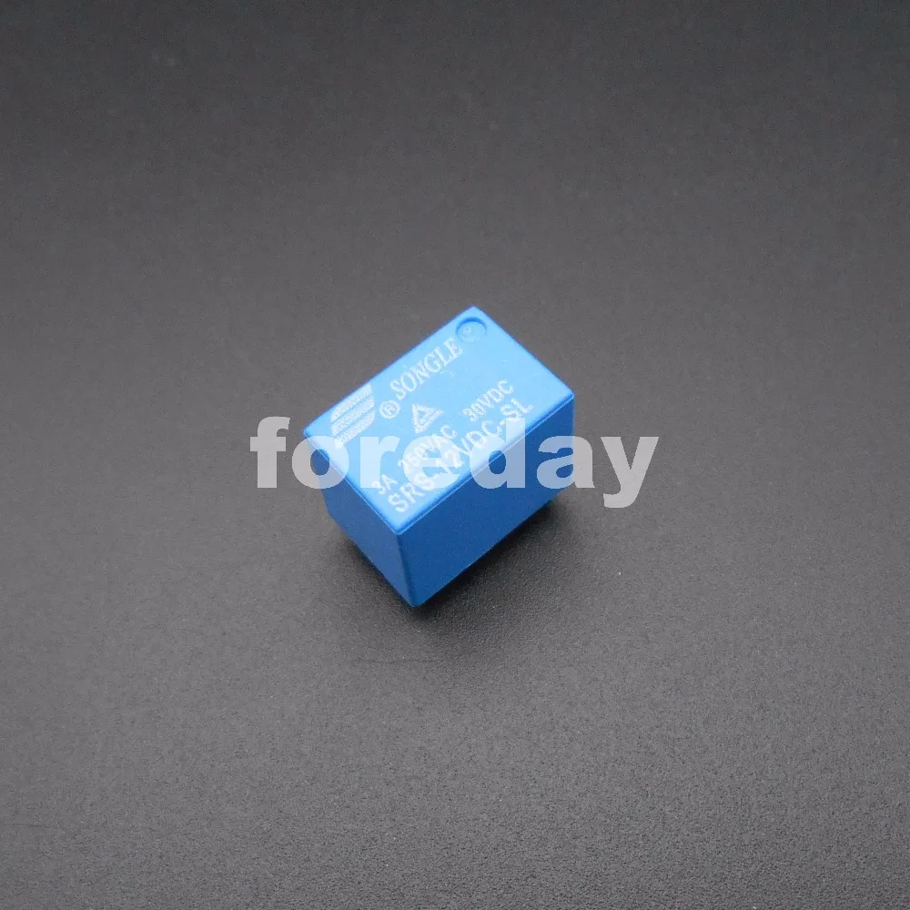 100 шт. SONGLE реле мощности SRS PCB 6 контактов синий 5 В 9 12 24 стандартная фотография|power