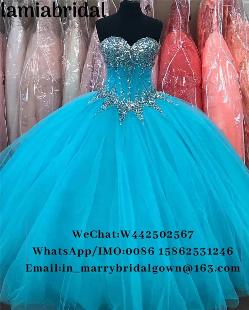 Роскошные Кристаллы сладкий 16 Бальные платья Vestidos De 15 Anos плюс размеры день рождения дебютантка маскарадное для выпускного вечера вечерние