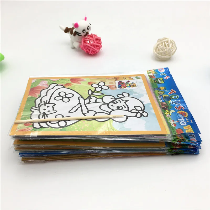 Happyxuan 20 штук 2 в 1 Magic Цвет бумага для скретч Арта карты картина раскраска детей