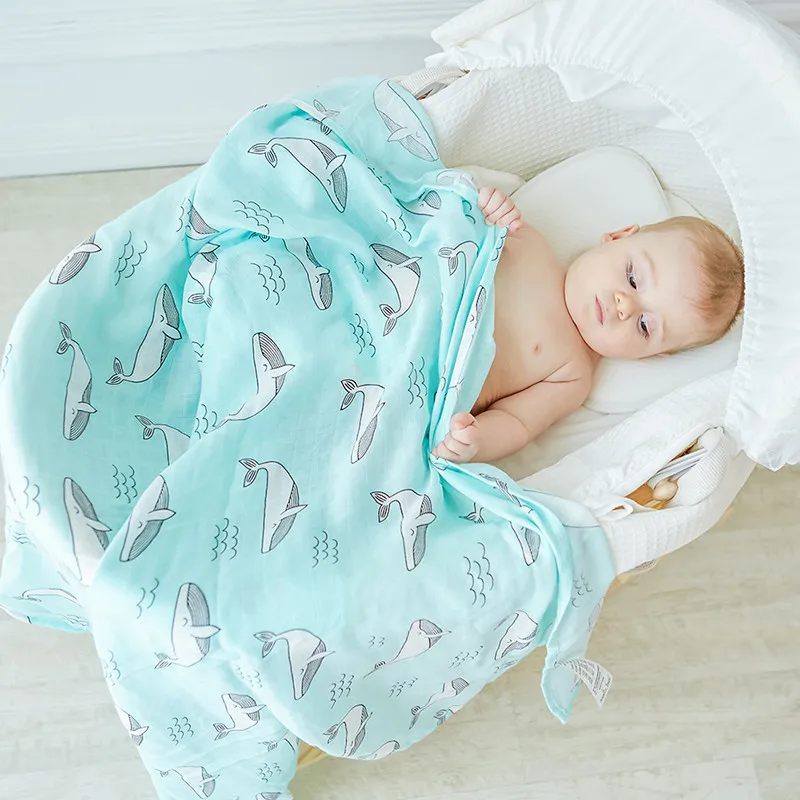 Детское одеяло дышащая муслиновая накидка пеленка для новорожденных из хлопка и