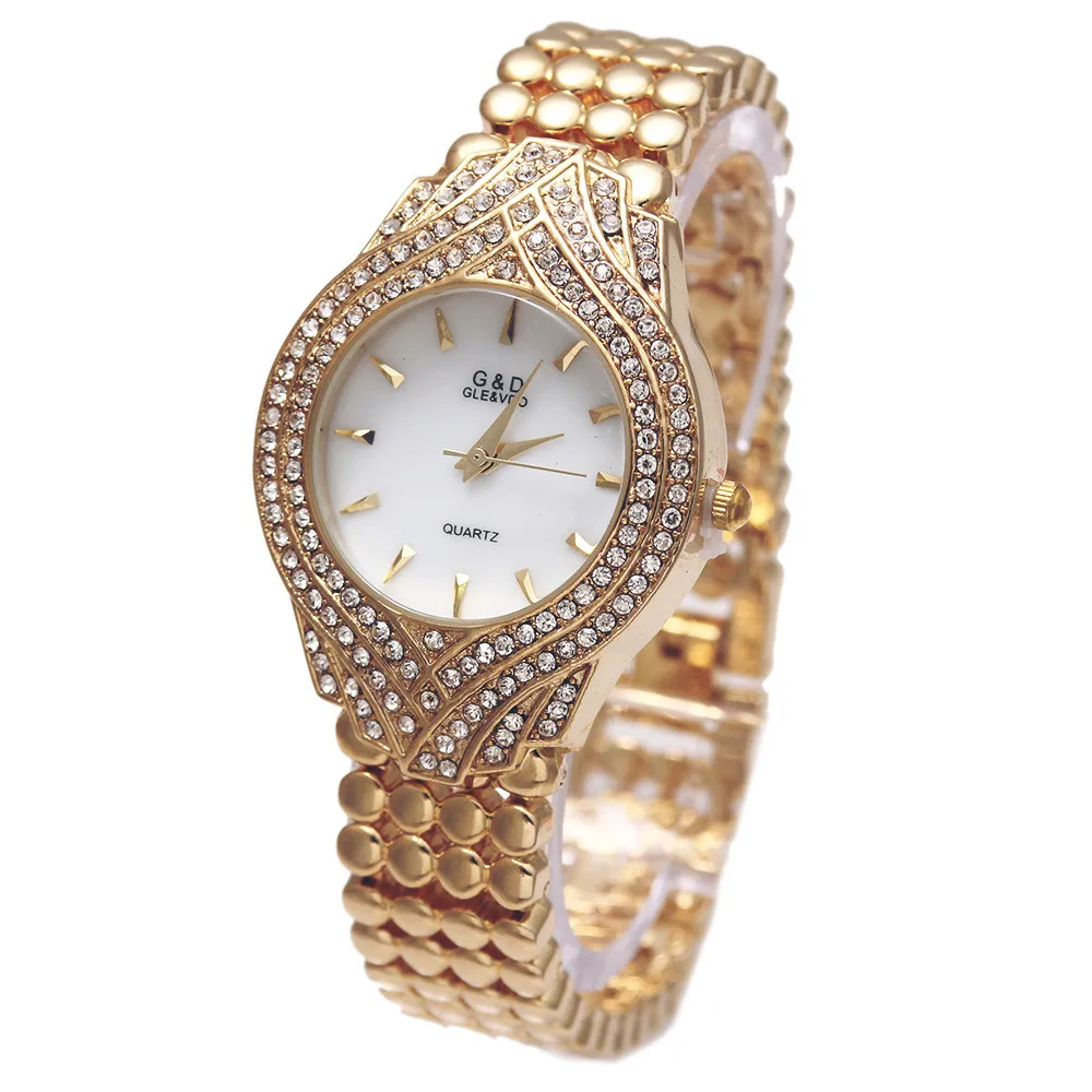 

2017 New G&D Watch Women Quartz Wristwatch Stainless Steel Band Relojes Mujer Luxury Crystal Ladies Bracelet Watches Gift Boxes