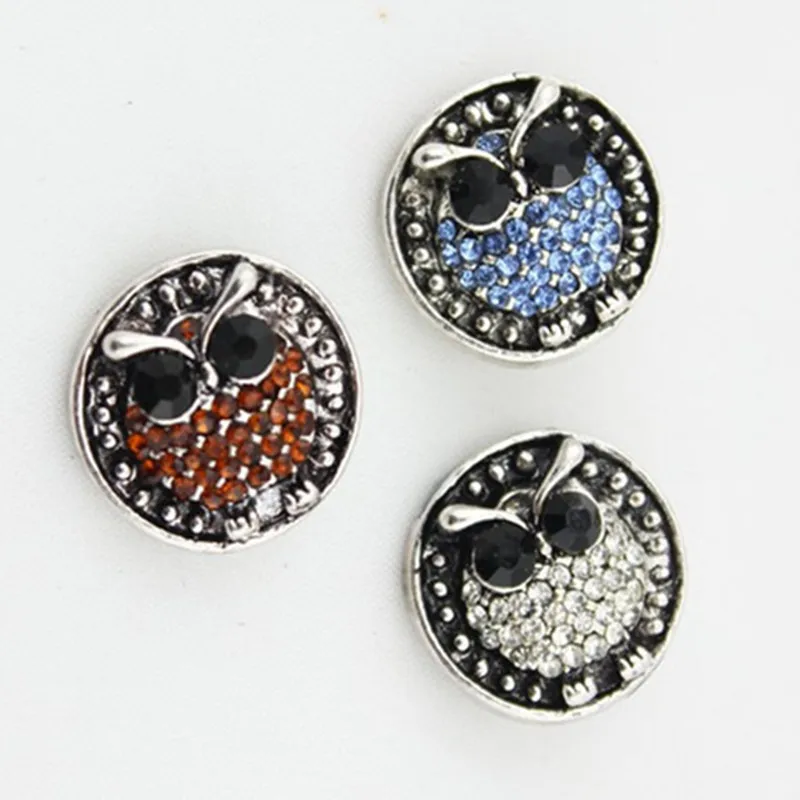 Дропшиппинг животные очарование горный хрусталь 18 мм Сова кнопки подходящие