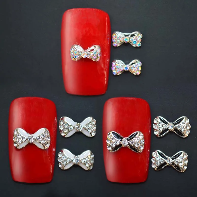 Горячий продавать 3 Шт./компл. Nail Art Советы Наклейки Deco Лук Узел Сплава Ювелирные