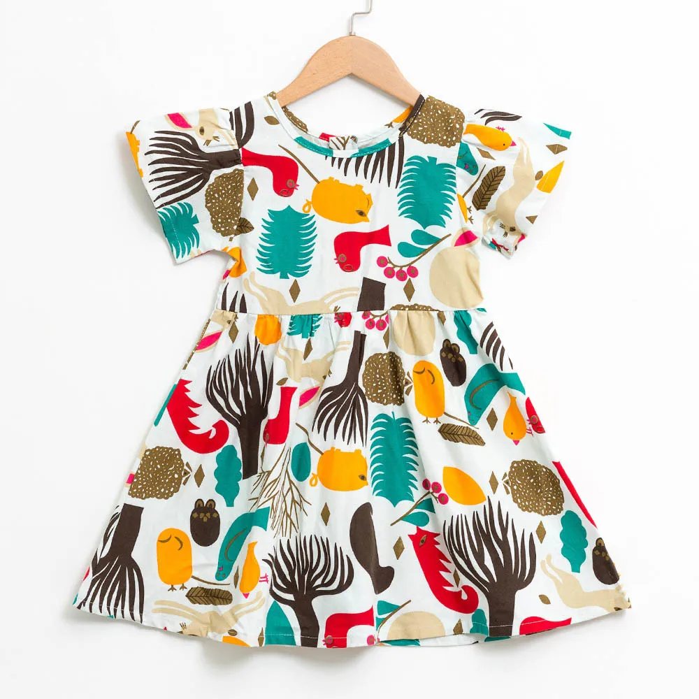 Girls Clothing Summer Girl Dress Baby Kids Infant Toddle Floral Cartoon Sleeveless Clothes Princess dropshipping | Детская одежда и