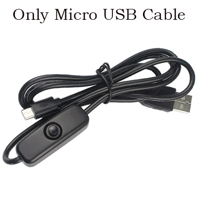 USB Cable DC 5 В 2.5A питание ЕС мощность зарядное устройство адаптер Micro Зарядка через usb кабель с переключатель для ардуино Raspberry Pi 3 2 - Цвет: USB Cable