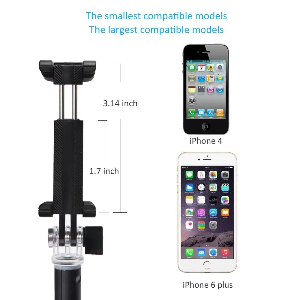 Ухуру au-z05 палка для селфи с Bluetooth пульт дистанционного управления GoPro iphone 7/7 plus/6 S