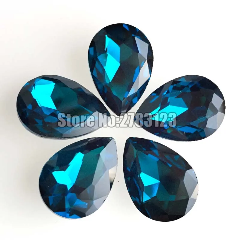 

Factory sales DR Peacock blue pointback good quality AAA+ Glass Crystal loose rhinestones Nail/ clothing accessories SWSP013