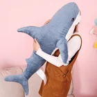 Высокое качество 140 см просто кожа Гигантский Размер Плюшевые акулы кожа игрушки полуготовый продукт моделирование Акула пальто Подушка для детей