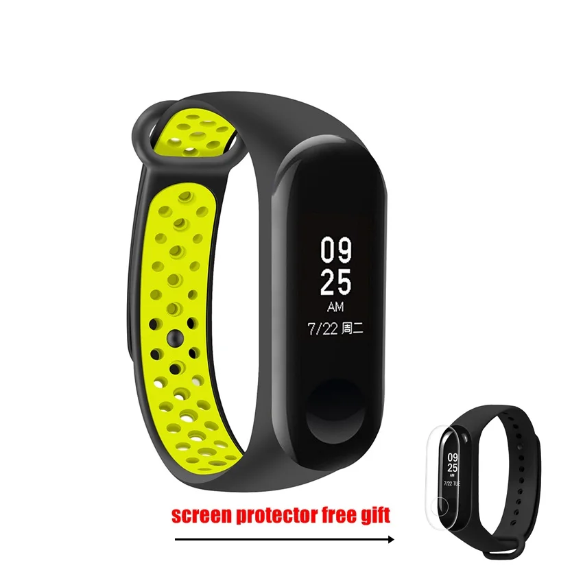 Ремешок для Xiaomi Mi Band 3 смарт-аксессуары сменный Водонепроницаемый двухцветный