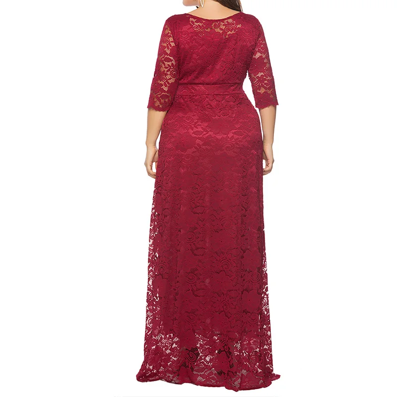 Винтажное сексуальное кружевное женское длинное платье для вечерние элегантное