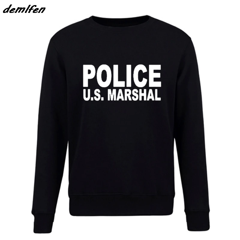 Новая модная повседневная мужская флисовая толстовка с капюшоном полиция США