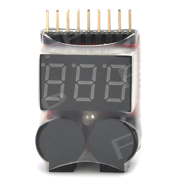 2 in 1 1~8S Lipo Battery Low Voltage Buzzer Alarm for RC Helicopter White + Black|battery fire alarm|alarm remotebattery operated track lighting |