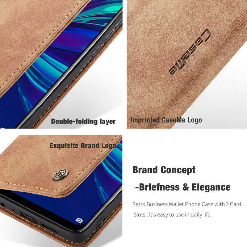 Оригинальный чехол кошелек для Huawei P Smart 2019 Роскошный деловой Чехол книжка из