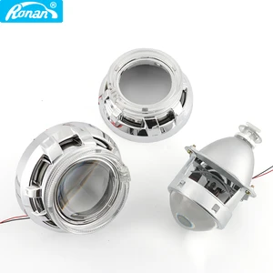 Ronan 3.0 inch metal bi xenon projector lens with led angel eyes shrouds for socket H1 H4 H7 car styling DIY retrofit