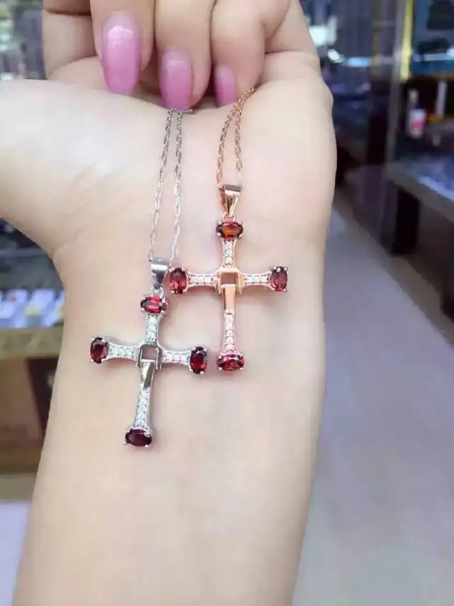 Женский кулон с красным гранатом вечерние серебра 925 пробы|jewelry necklace pendants|jewelry