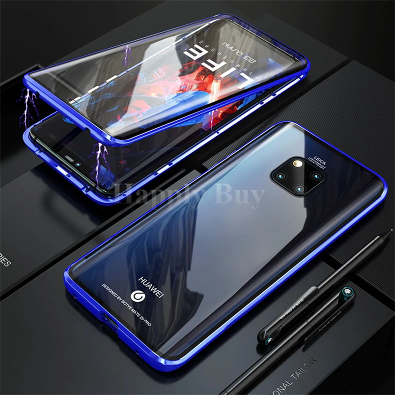Передний и задний стеклянный Магнитный чехол для huawei mate 20 Pro, чехол 360, полная защита, противоударный чехол для huawei mate 20Pro, чехол