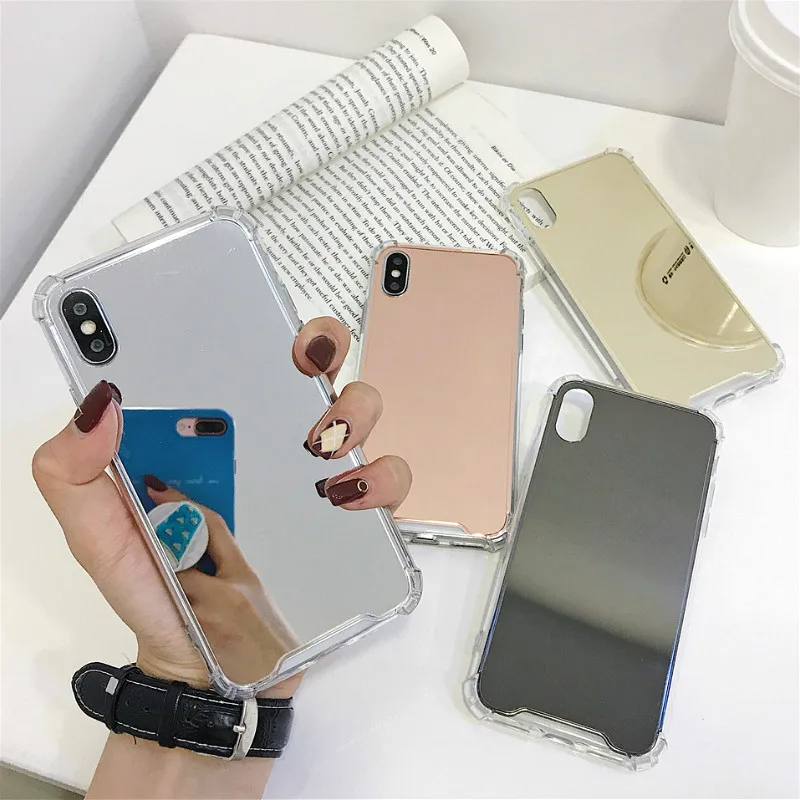 Противоударное Зеркало чехол для телефона Samsung Galaxy S7 Edge S9 S10 Plus TPU Skin Note 8 9