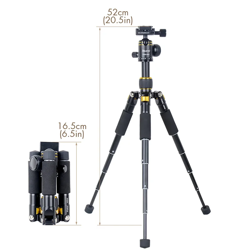 Штатив XILETU FM5S-MINI, легкий алюминиевый настольный мини-штатив для путешествий с шаровой головкой на 360 градусов для цифровой камеры