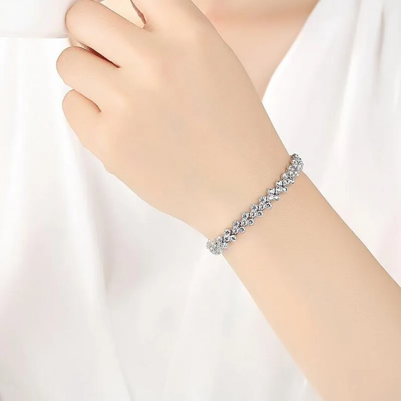 Женский браслет из серебра 925 пробы с фианитами | Украшения и аксессуары