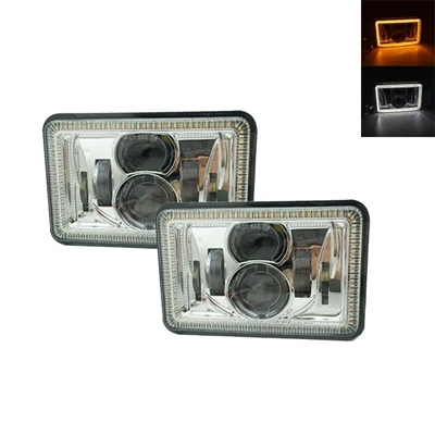 CHROME DRL 2шт 5 дюймов 4x6 авто DRL светодиодный налобный фонарь для Jeep Cherokee Dodge Toyota 4x" фары для грузовика LED Hi/Lo луч квадратной фары - Цвет: CHROME DRL