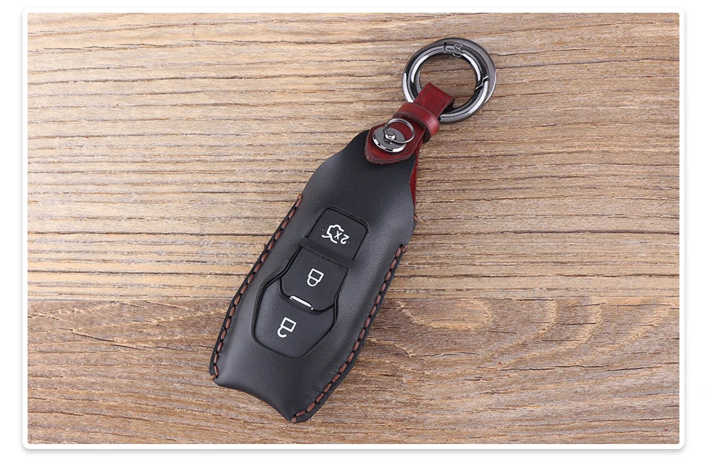 KEYYOU 3 кнопки дистанционного кожаный ключ оболочки сумка для Ford Mondeo Fusion брелок для ключей автомобиля чехол брелок крышка