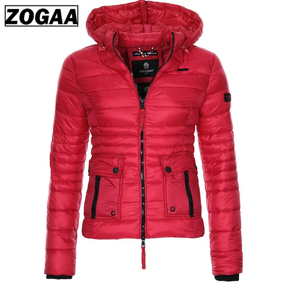 ZOGAA S 3XL женские хлопковые парки пальто пуховик Женская Модная приталенная
