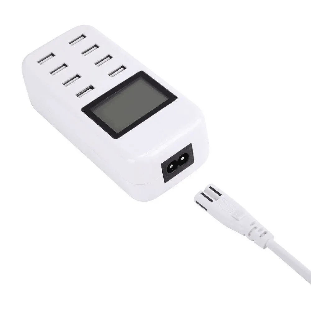 8 портов USB HUB зарядное устройство 5В/8А настольный ЖК-экран зарядная станция