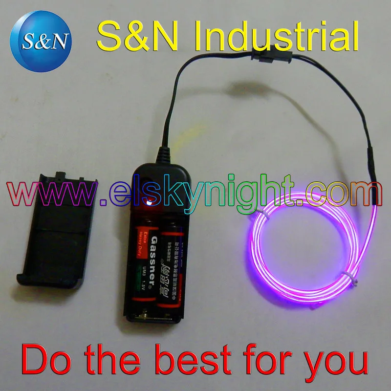 

purple high quality el wire neon light 1meter with controller free shipping