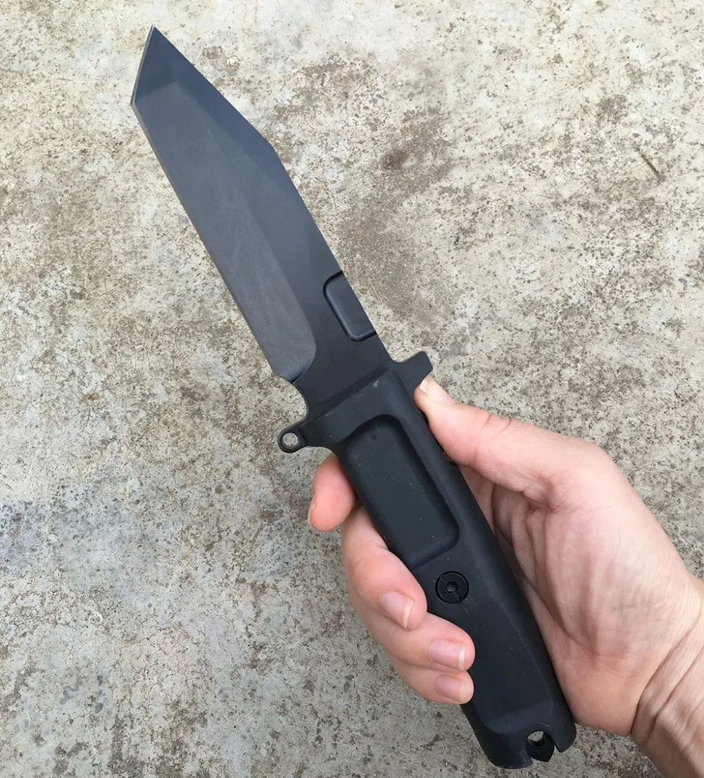 

Vellance Utility Fixed Blade Knife 5Cr13Mov Blade Rubber Handle Camping Hunting Knives Titanium Black Survival Multi Knife Tools