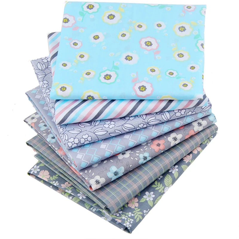 Gray flowers Patchwork Cotton Fabric Fat Quarters Sewing Tissues Textile For Doll Clothes Bags 40x50cm | Дом и сад