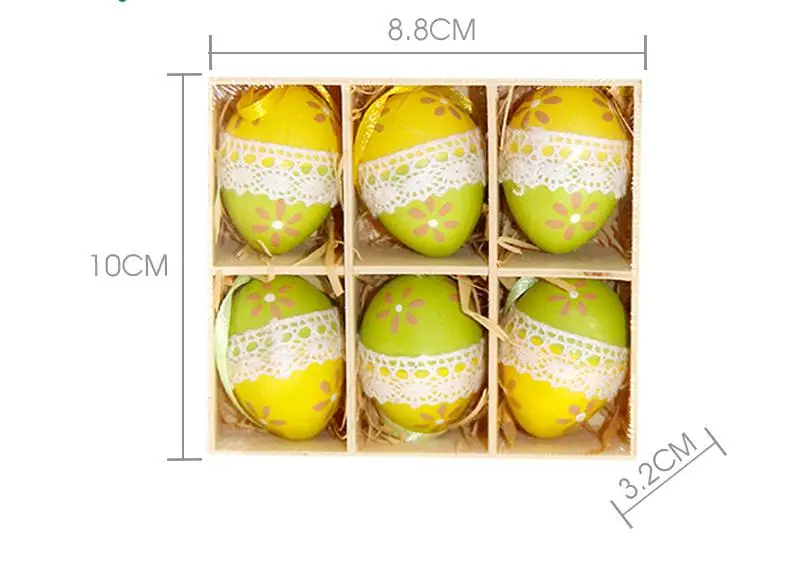 60 шт./лот пасхальное яйцо кружевные украшения Пластик милые окрашенные