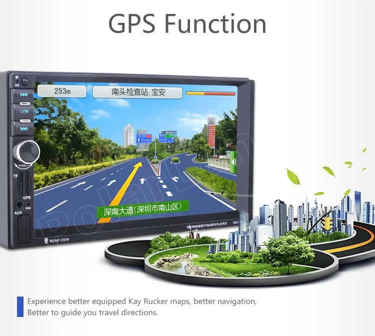 8G карта опция gps навигация 2 Din Автомобильный Радио плеер 7 ''дюймовый Bluetooth Стерео FM MP4 MP5 ВИДЕО USB рулевое Зеркало Ссылка