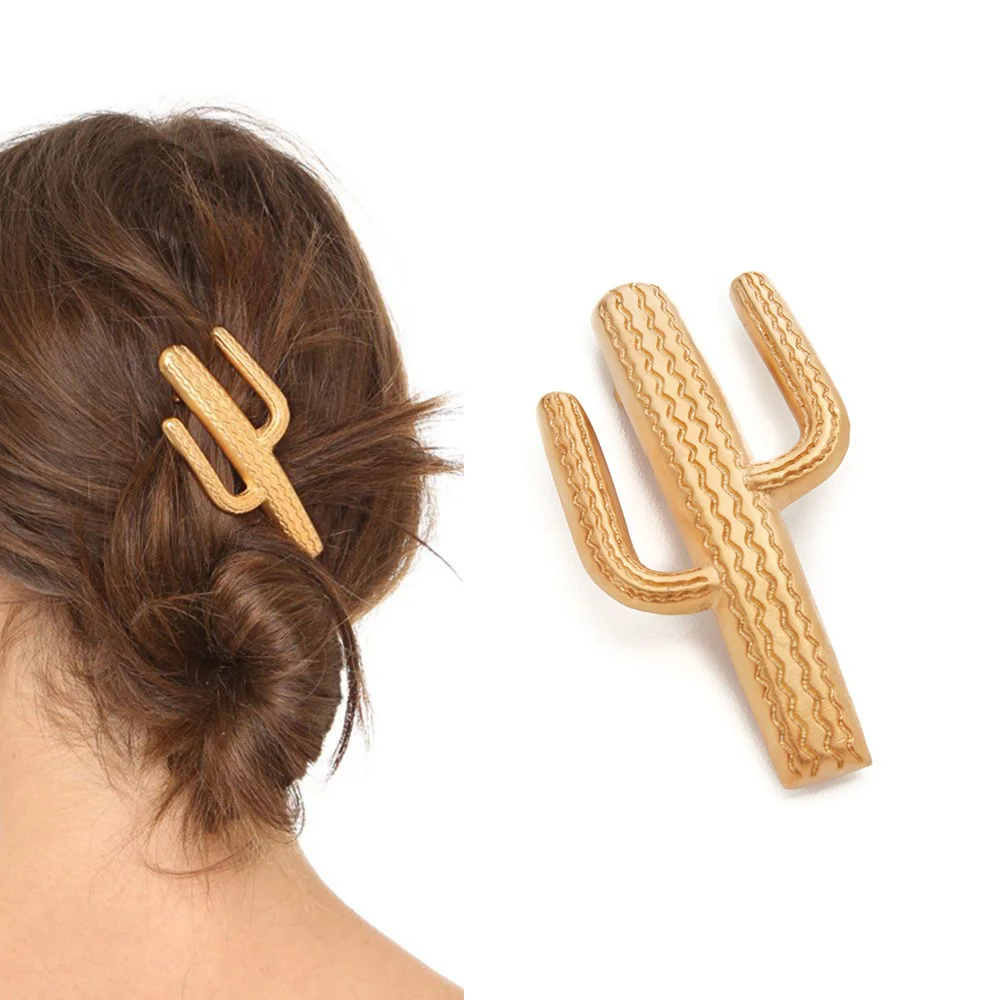 

Креативные женские заколки для волос из металлического сплава в форме кактуса золотые серебряные заколки заколка для волос аксессуары для ...