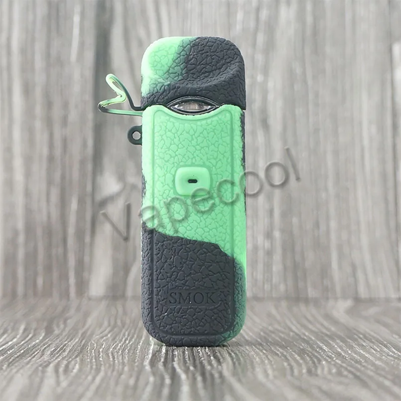 Текстурированный силиконовый чехол для Smok Nord Pod Vape Kit, нескользящий защитный силиконовый чехол, гелевый Модный чехол - Цвет: Black Green