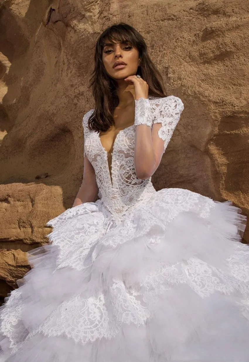 Новая Мода Бальное платье V-образным Вырезом Кружева Короткие Cap Рукавом Backless