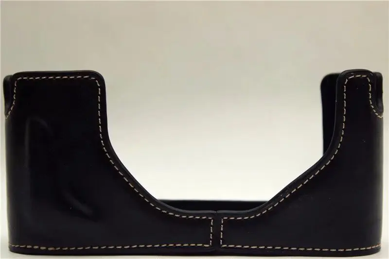 Black No Strap Чехол для камеры из искусственной кожи для Leica X Typ 113 Leica XV камера Hald корпус крышка с ремешком с отверстием для аккумулятора - Цвет: Black No Strap