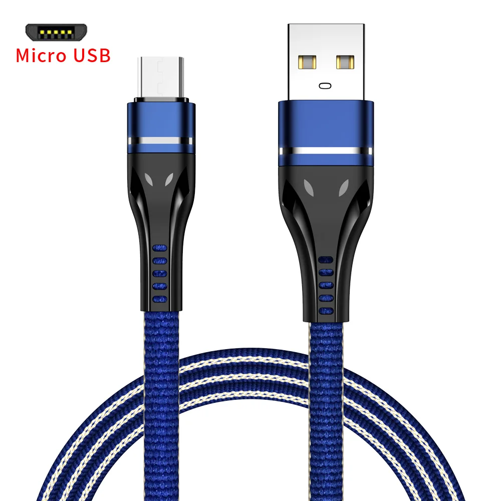 MUSTTRUE, плоский кабель, 1 м, Micro USB кабель, зарядное устройство для samsung, xiaomi, sony, HUAWEI, microUSB, для xiaomi redmi5 plus, 6, 7, 6a, провод - Цвет: Синий