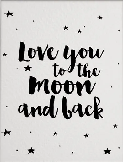 Love You to The Moon and Back Poster Stars мотивационные цитаты Настенная картина холст Детские
