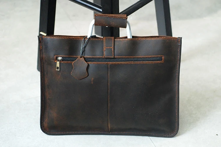 Портфель мужской из натуральной кожи сумка мессенджер Крейзи Хорс для ноутбука