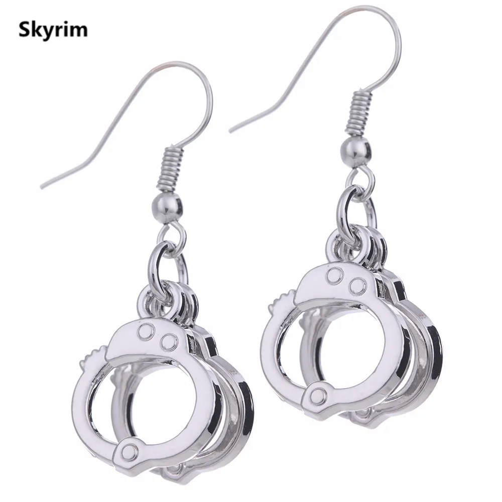 

Skyrim Handcuffs Earring Female Ethnic Party Small Dangling Earrings Findings diy Craft For Women Jewelry Making