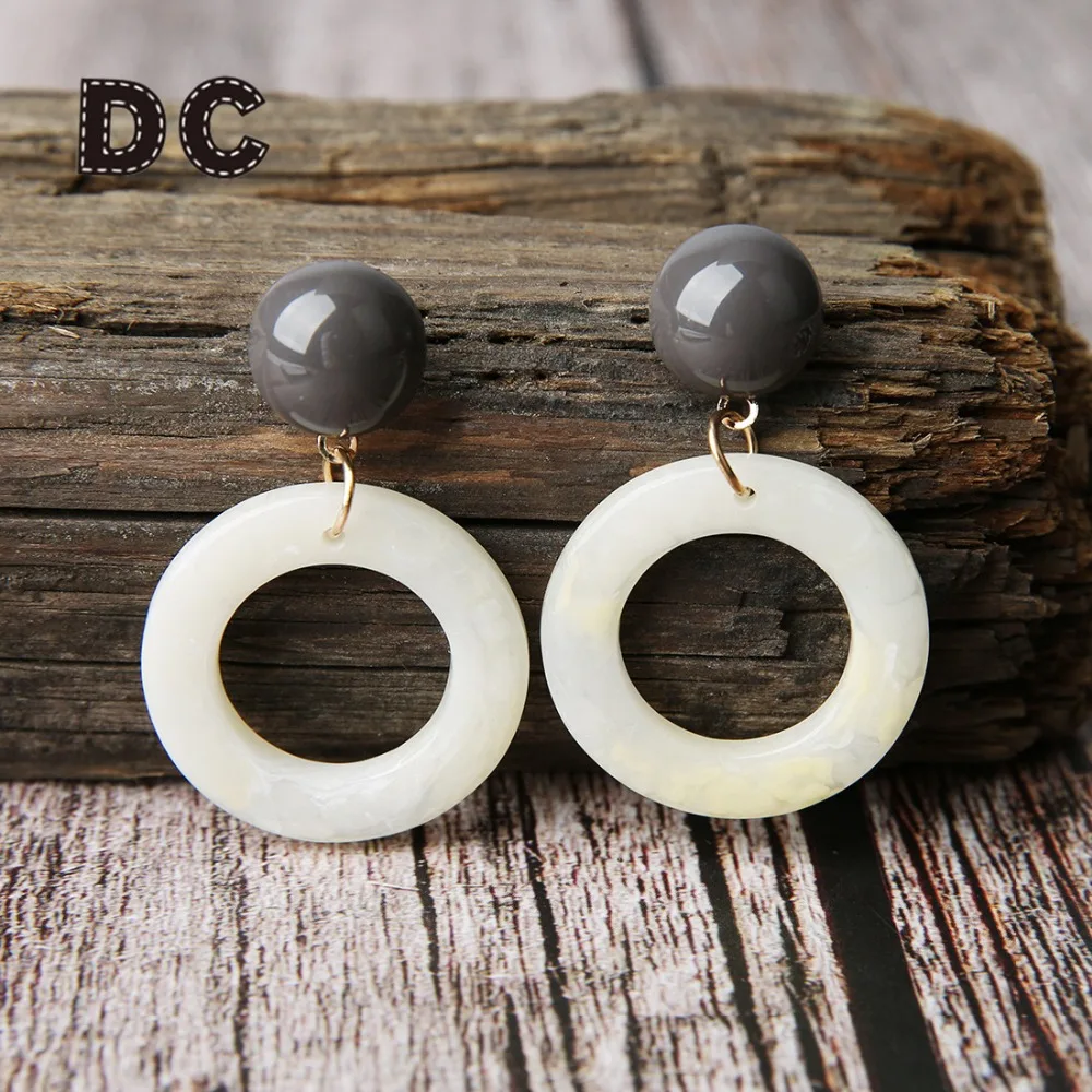 DC Корейская версия конфеты большой круг полые серьги подвески из смолы ювелирные