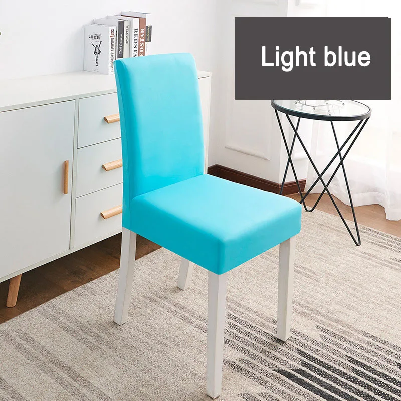 light blue Однотонный цветной чехол для кресла спандекс эластичные чехлы стул для свадебного банкета чехлы столовый набор крышка пасторальный гостиничный чехол - Цвет: light blue