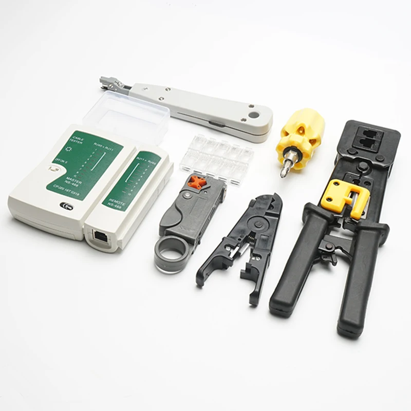 Rj45 Crimping Tool Kit For Cat5/Cat6 Professional Computer Maintenance Lan Cable Tester Network Repair Set | Инструменты