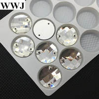round chessboard sew on stones crystal clear color flatback 2holes 8mm10mm12mm14mm16mm18mm twist sewing glass crystal beads