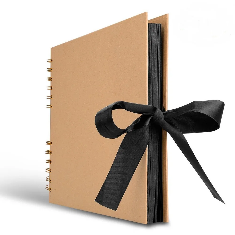 LUDA 80 Pages Photo Album Scrapbook For Photoalbum Craft Paper Diy Scrapbooking Wedding Photo Album Anniversary Gifts - Цвет: Brown