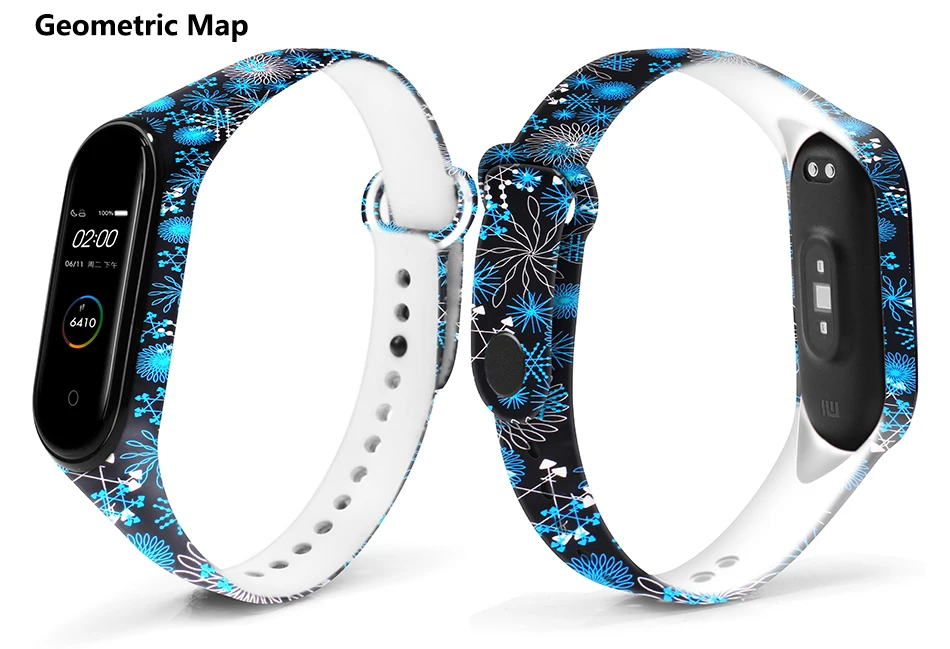 BOORUI Mi band 4 ремешок для xiaomi mi band 4 аксессуары pulsera inteligente силиконовый пояс с цветами Замена для m4 band